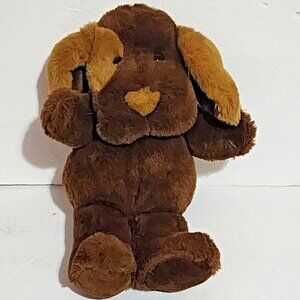 Fordlet two toned Brown Puppy Dog Spotted Eye Plush Vintage 1995 13"